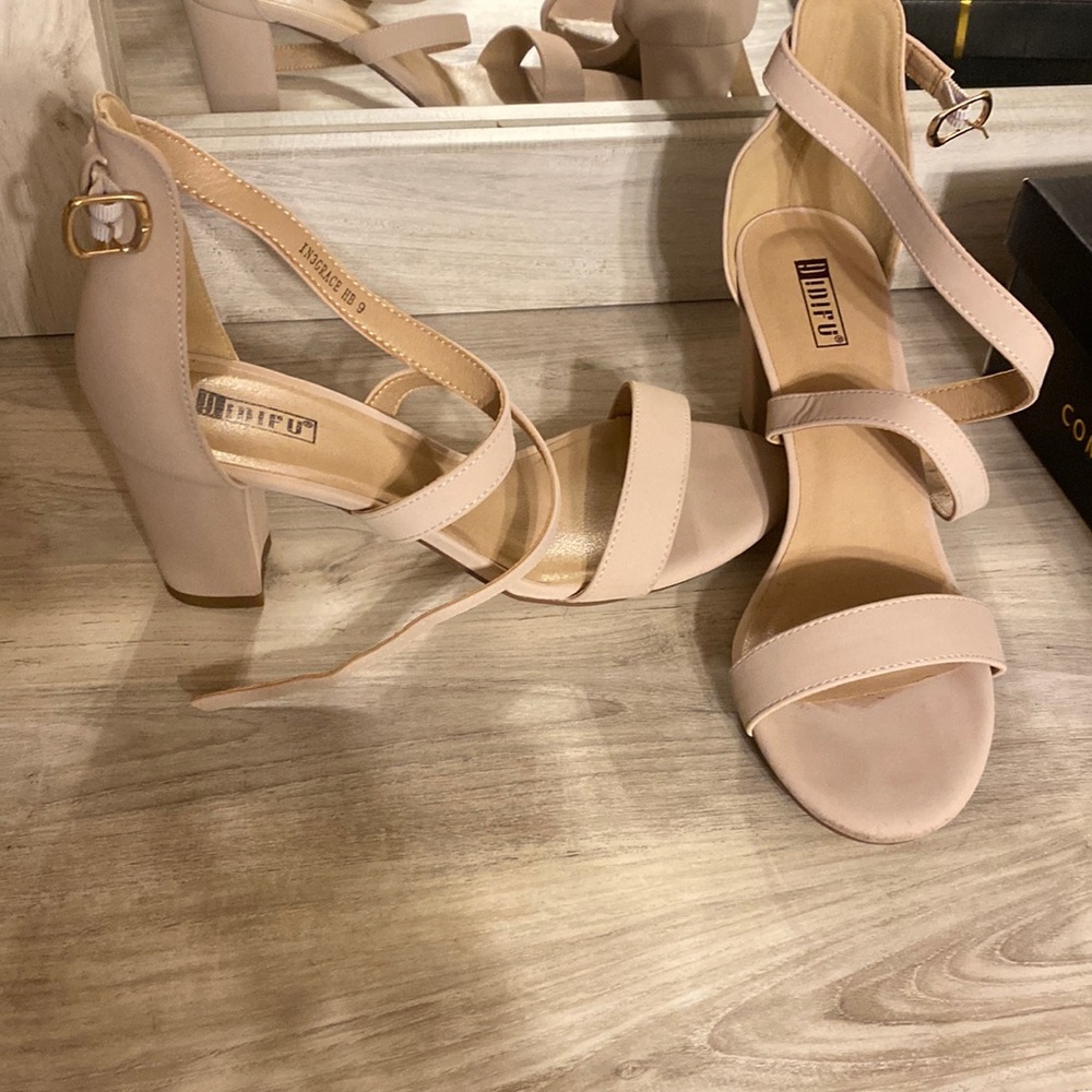 Nude heels. Size 9. Worn once.